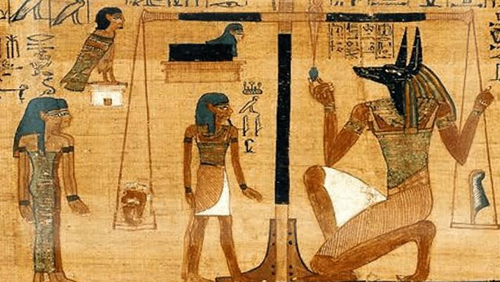 Papyrus এ আঁকা আনুবিস শেষ বিচার করছেন – ছবি ইন্টারনেট 
