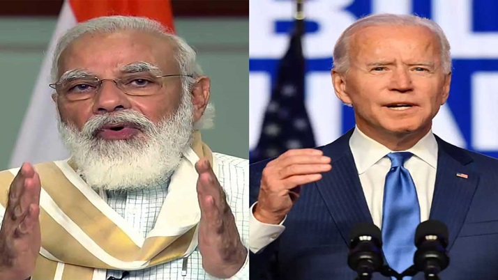 US President-elect Joe Biden greets Modi