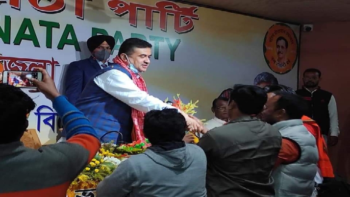 Suvendu adhikari in jhargram after facing TMC agitation