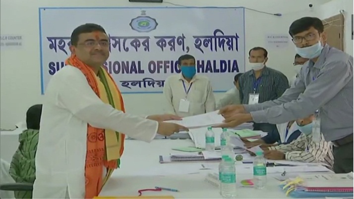 Shuvendur submitted his nomination from Nandigram Center