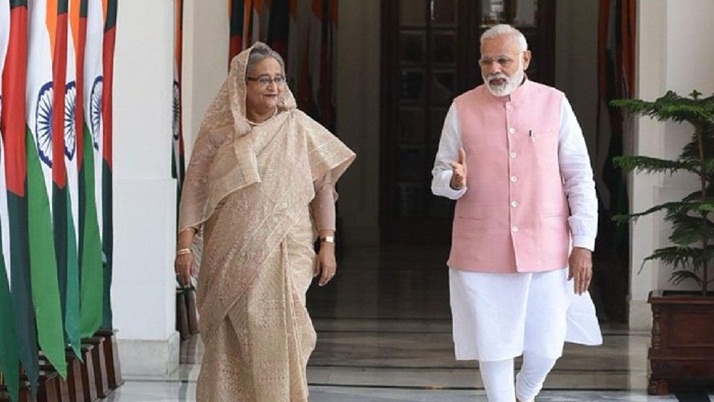 Modi met Hasina during his visit to Bangladesh today