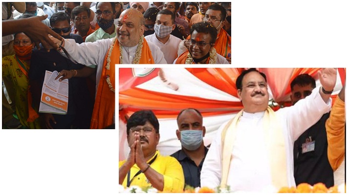 Amit Shah at the door with Rudranil, road show Nadda at Chakdah