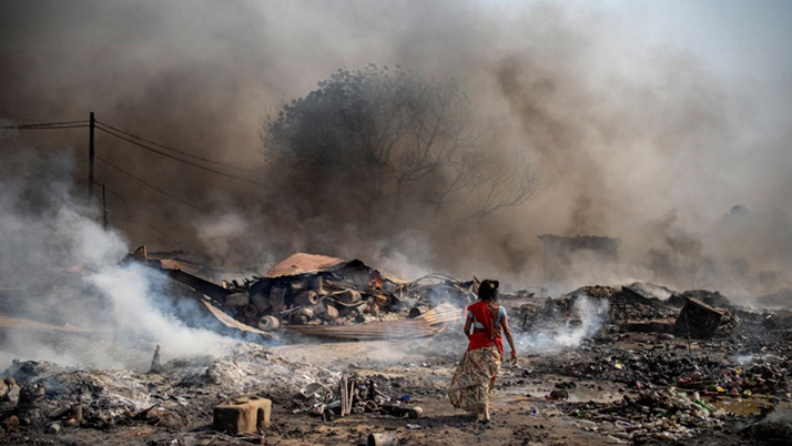 Terrible fire in Noida slum, 2 children burnt to death