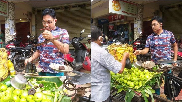 'Guava seller' is a high-ranking police officer, praised by netizens