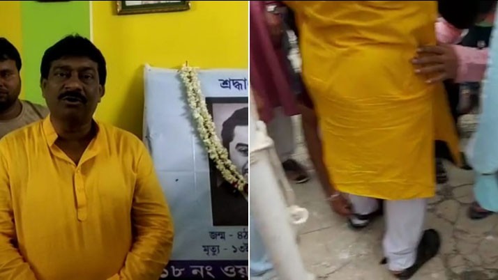 the Trinamool MLA of Burdwan South is in the debate by melting his shoes with the party workers