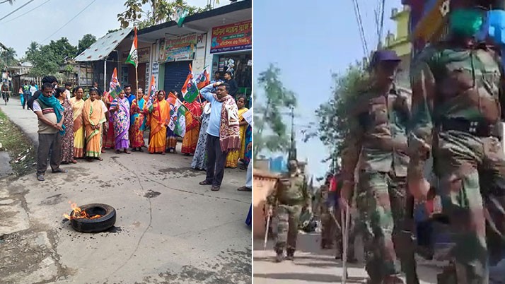 The RAF has to go down to Burdwan to handle the protests with the Trinamool candidates