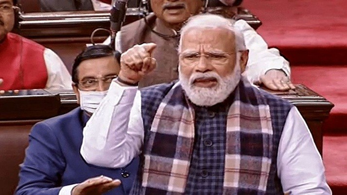 In Parliament, the aggressive Prime Minister again slammed the Congress