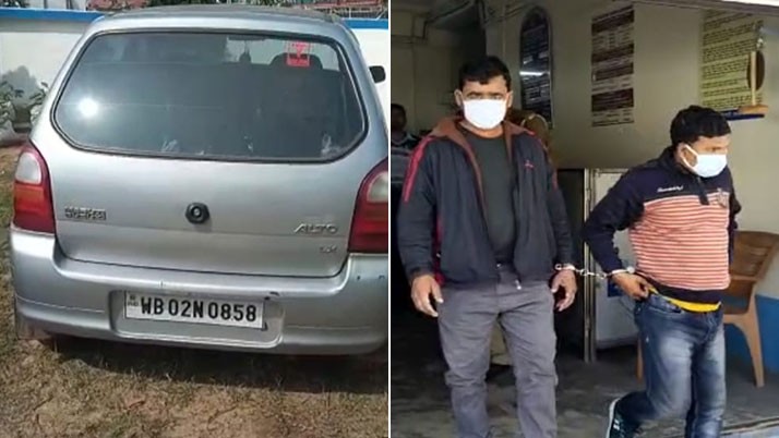 Two accused, including a fake doctor, were arrested for smuggling distilled liquor in a car with a doctor's sticker