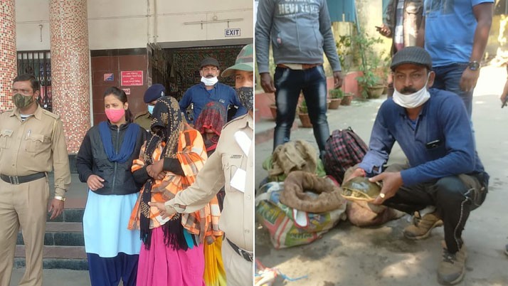 Two women from other state were arrested from Burdwan station with more than a hundred turtles