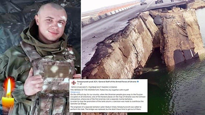 Self-sacrifice for the country, the Ukrainian soldier blew himself up with a bridge to prevent the entry of Russian tanks!