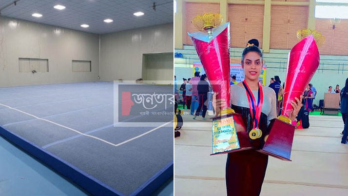 Rozina, a mason's daughter, won gold and silver medals in the All India Inter-University Gymnastics Competition.