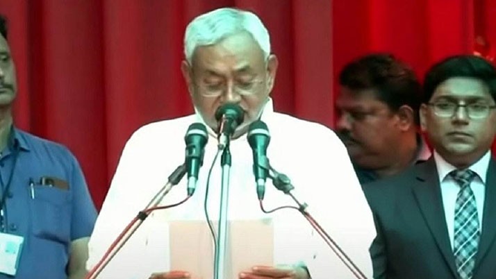 Nitish Kumar sworn in for eighth term in Bihar, deputy Laluprasad son Tejaswi