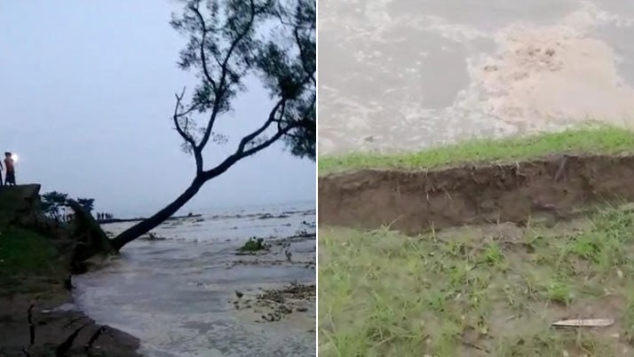 Panic among the common people due to the erosion of the Ganges in Malda