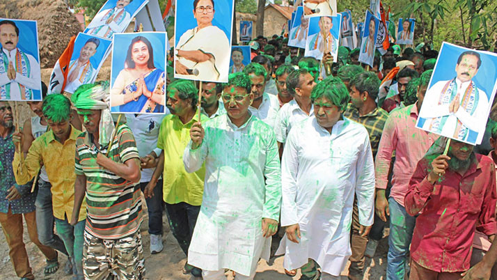 The count is far away, just the fourth phase, Trinamool's victory march in Nanur
