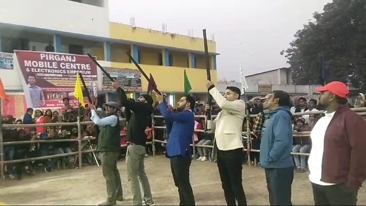 Open air shooting at the start of the game in Malda