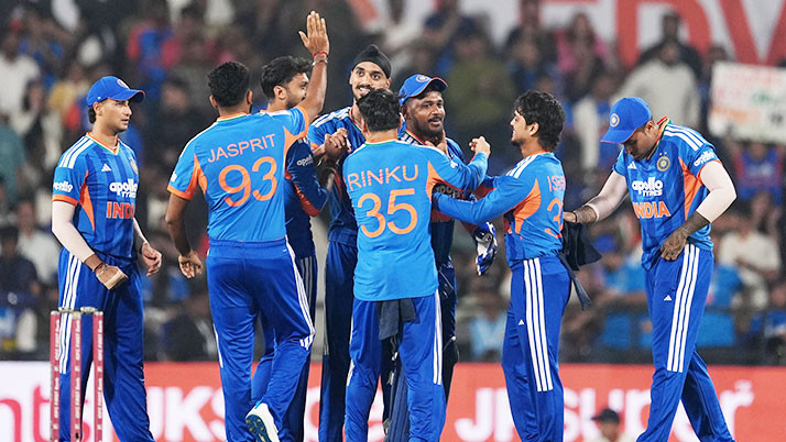 The Sharma-Singh partnership unleashed a flood of runs in Nagpur, and on a night of records, India thrashed New Zealand to take the lead in the series.