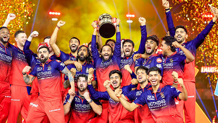 History with Kohli's Bat: Bangalore Crowned IPL Champions Twice in a Row at Gujarat's Stronghold.