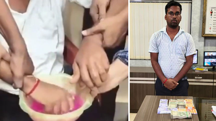 A government engineer was caught red-handed while accepting a bribe of 2 lakh rupees at the Gidhni BDO office in Jamboni and was arrested by the Anti-Corruption Branch.