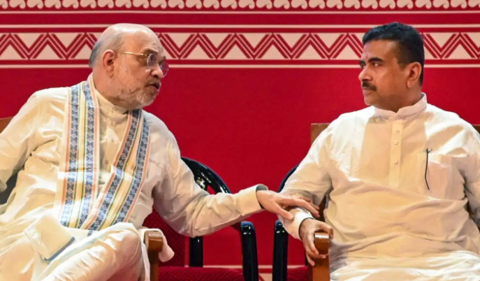 amit-shah-praises-shubhendu-adhikari-west-bengal-government-100-days-border-security-land-bsf-ssb