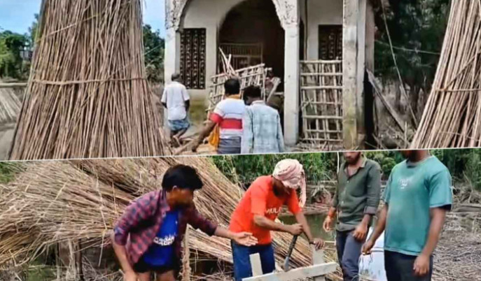 bhutni-flood-water-recedes-durga-puja-preparations-malda