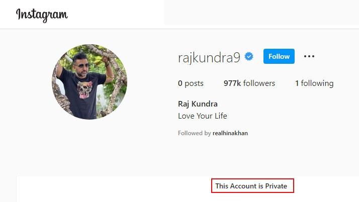 Raj Kundra back in Instagram keeping account private