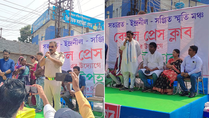 Bengal Press Club donates clothes to Burdwan during Sharad Utsav