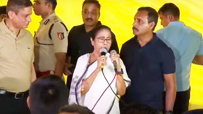 Chief Minister Mamata Banerjee is holding a sit-in for junior doctors