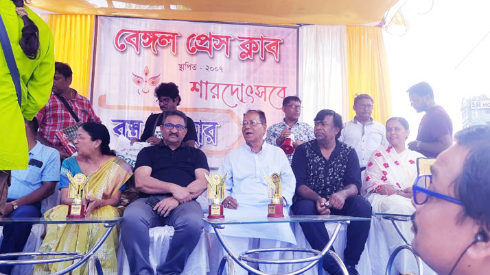 Bengal Press Club's pre-puja clothing giveaway program